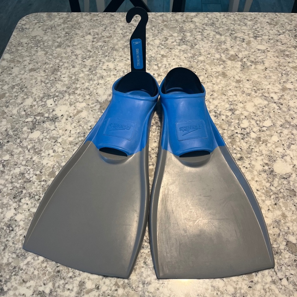 Speedo Blue and Gray Swim Fins